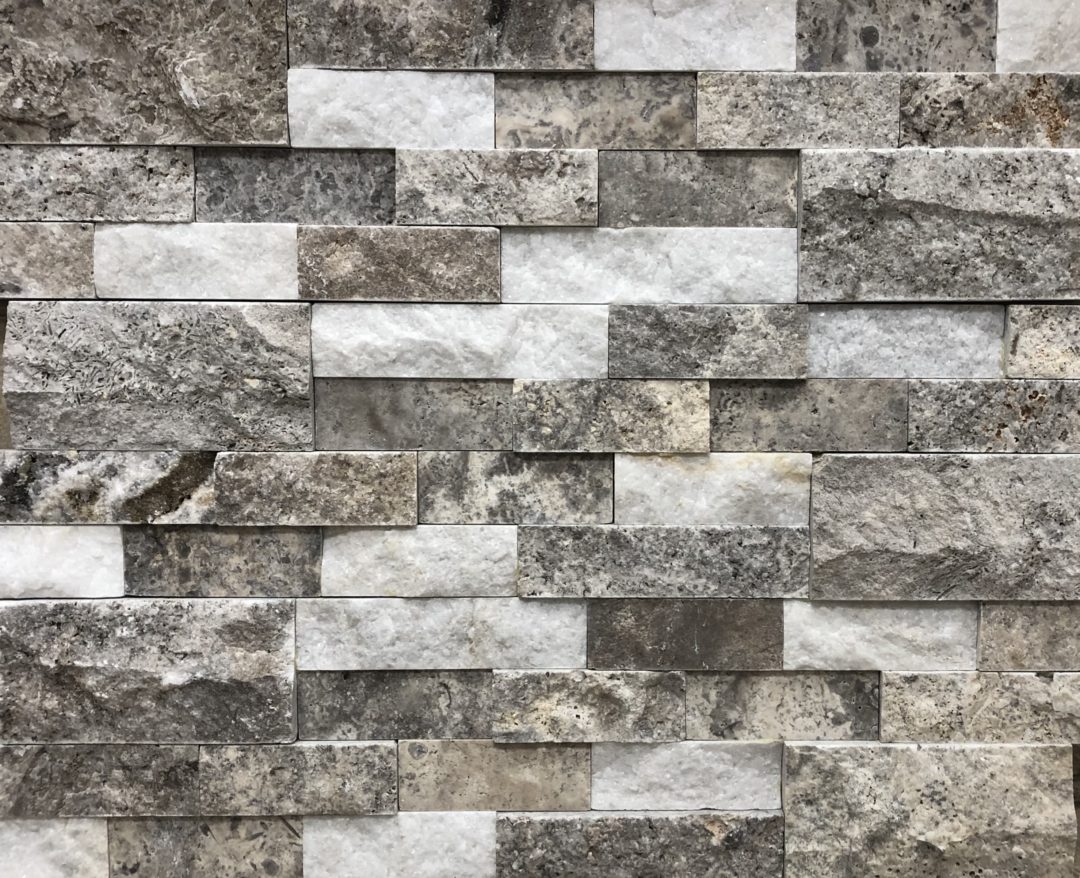 Silverado Mix (silver travertine and white marble)